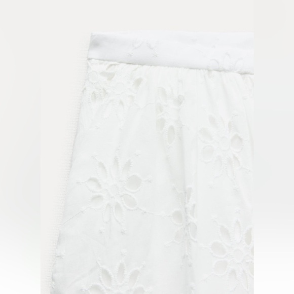 New ZARA Embroidered Eyelet Midi Skirt ZW Collection - Picture 7 of 9